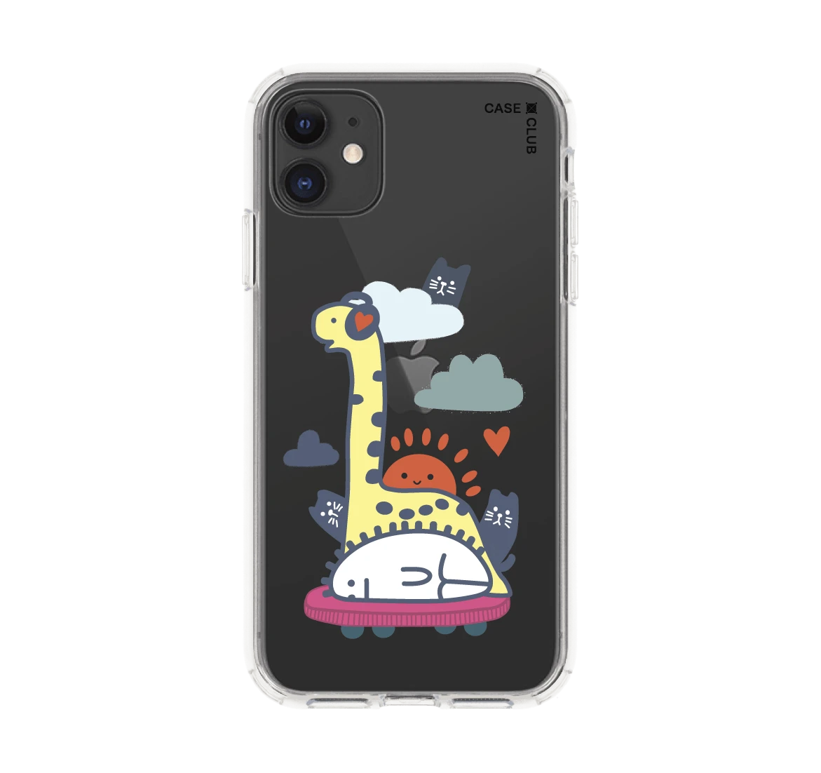 brachiosaurus on headphone